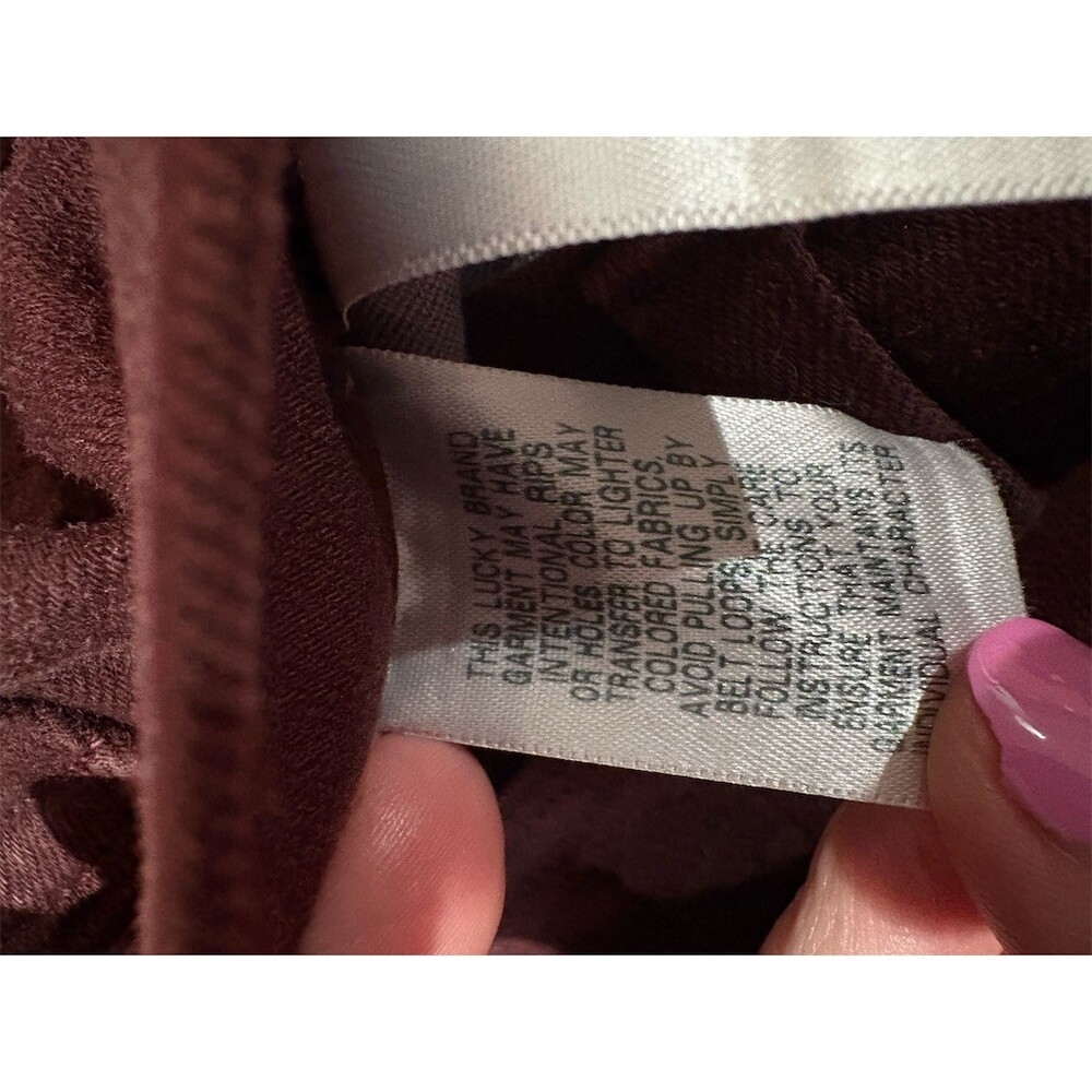 Lucky Brand Zoe Jeans Womens Size 14 Burgundy High Rise Straight Leg 32 - Picture 9 of 11